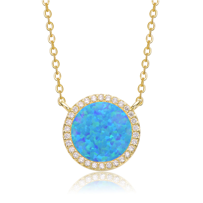 Round Shaped Color Opal Necklace