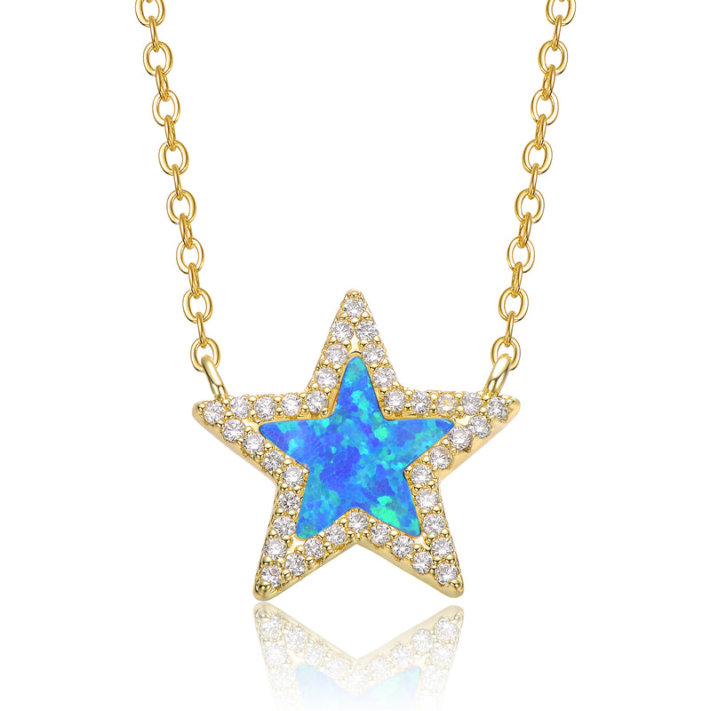 Star Shaped Color Opal Necklace
