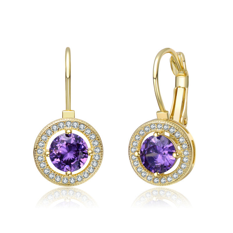 Round Color Leverback Earrings