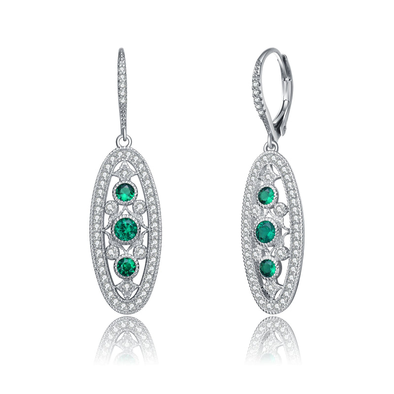 Color Oval Drop Earrings